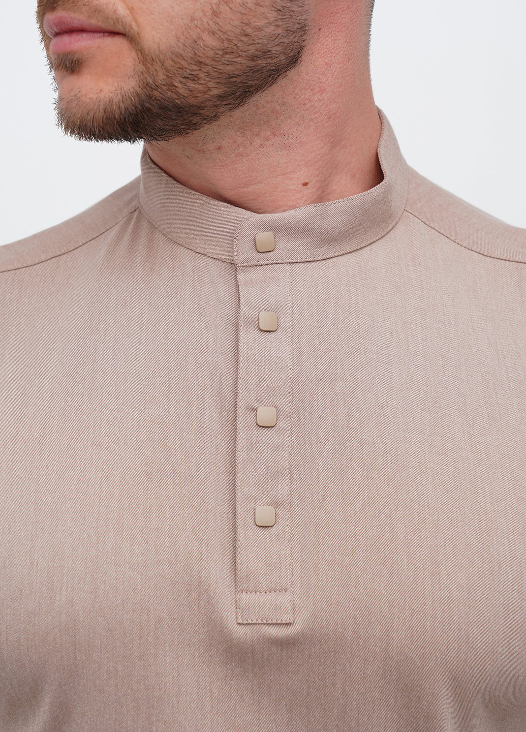 Бежевая кэжуал, классическая рубашка однотонная Trend Collection