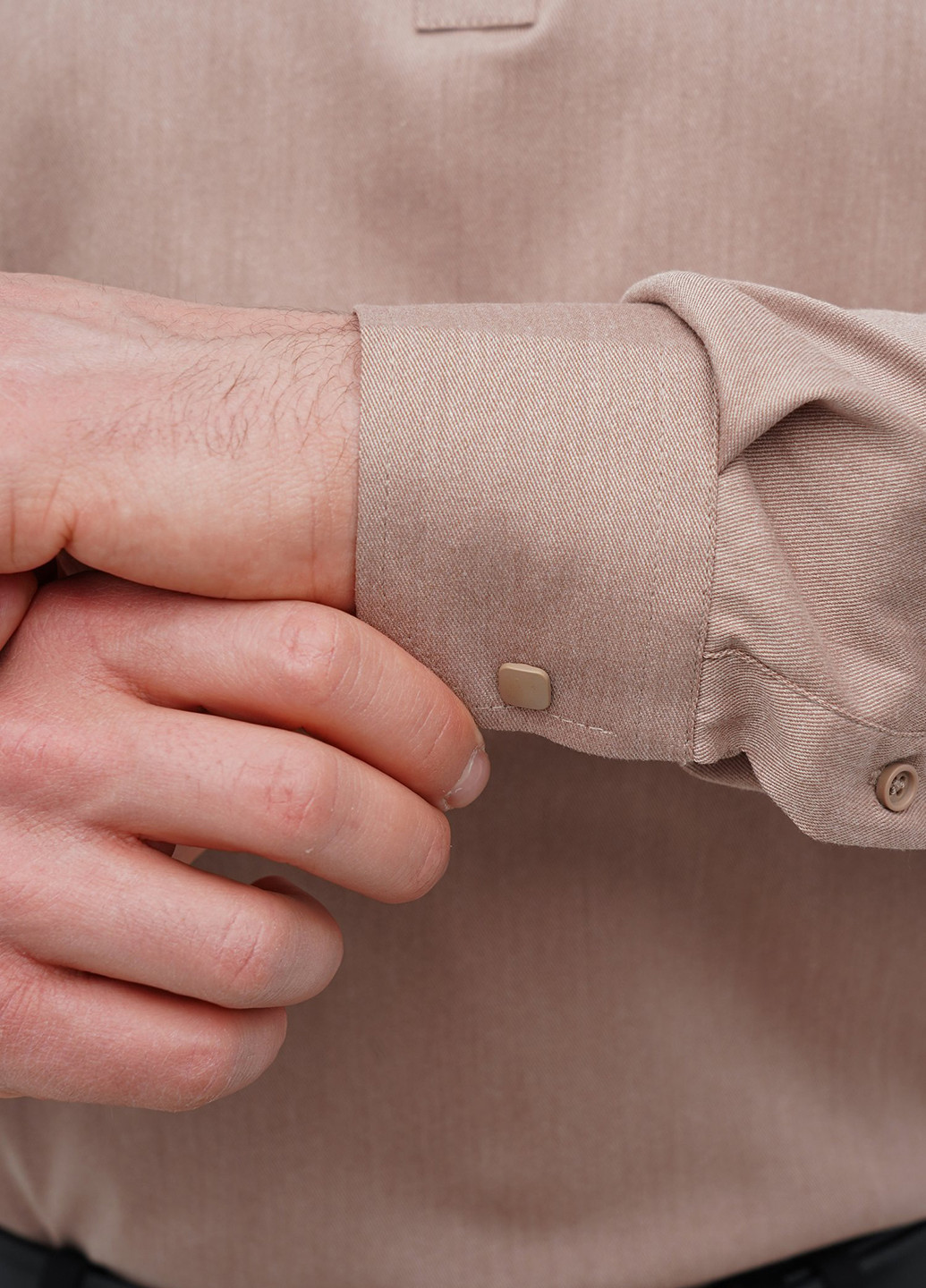 Бежевая кэжуал, классическая рубашка однотонная Trend Collection