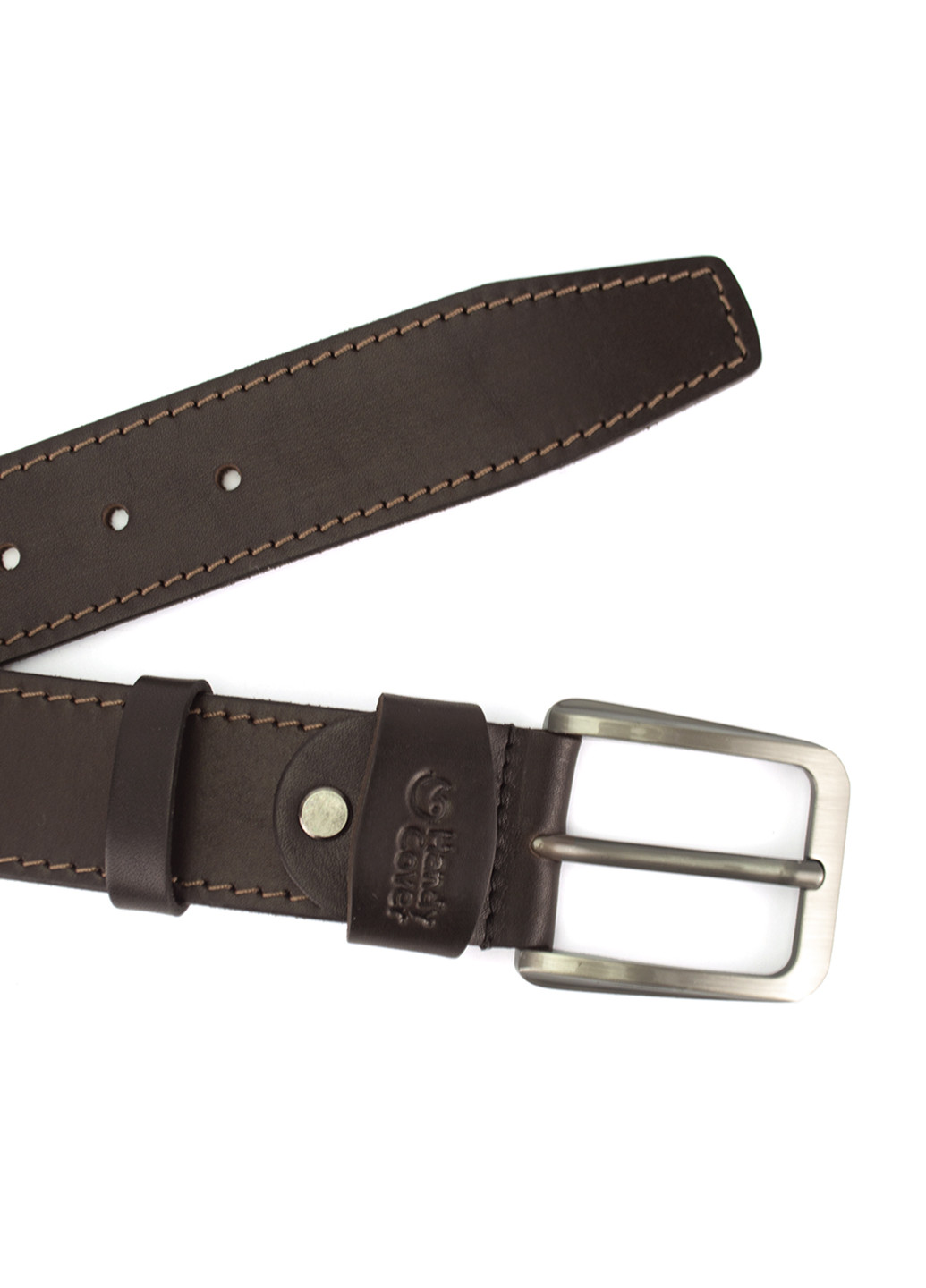 Ремень мужской кожаный батал HC0072 коричневый XXL (150 см) HandyCover (251705956)