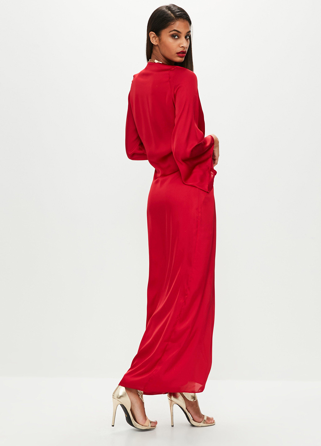Красное вечернее платье макси Missguided однотонное