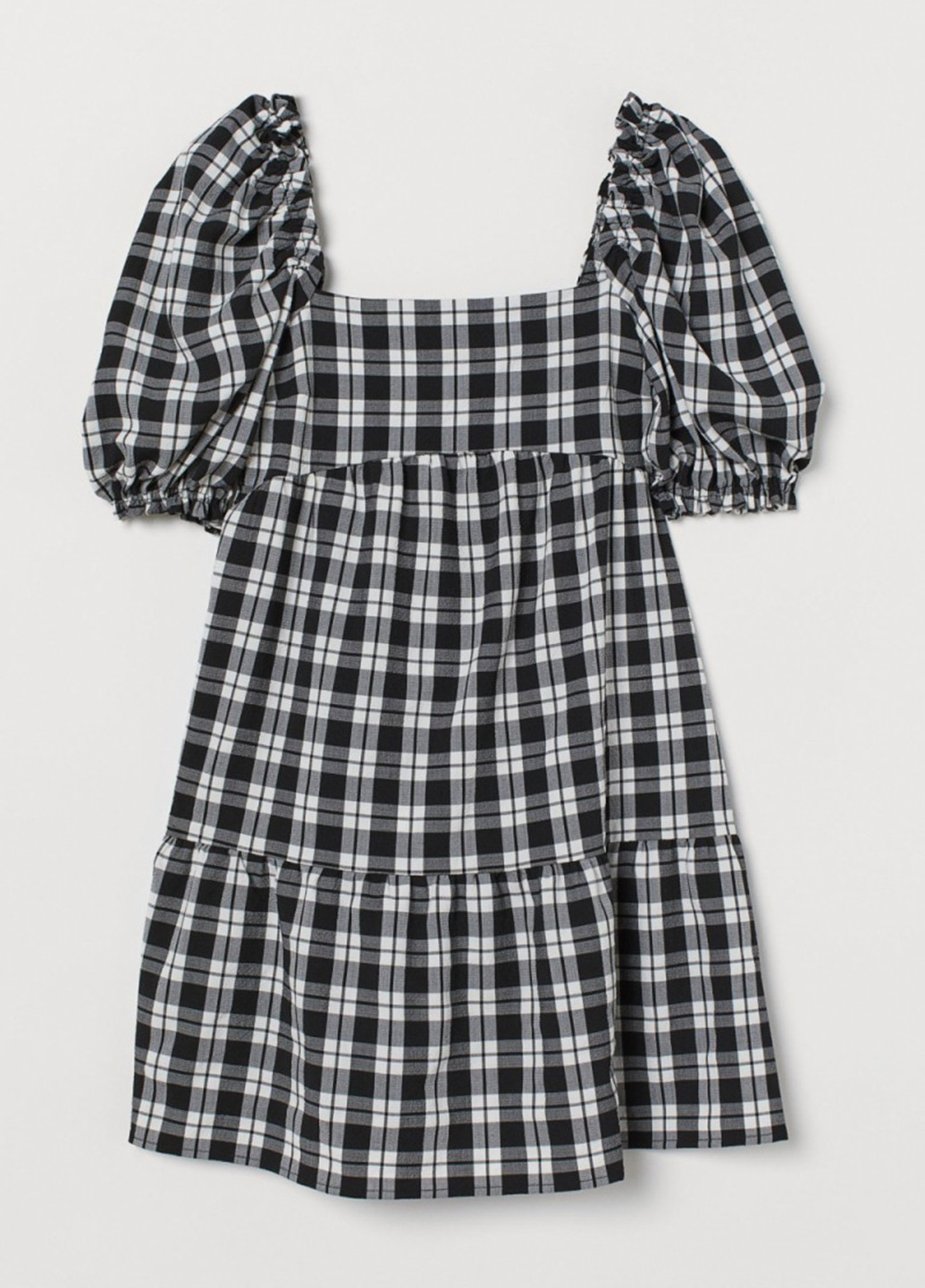 Чорно-білий кежуал сукня H&M в клітинку