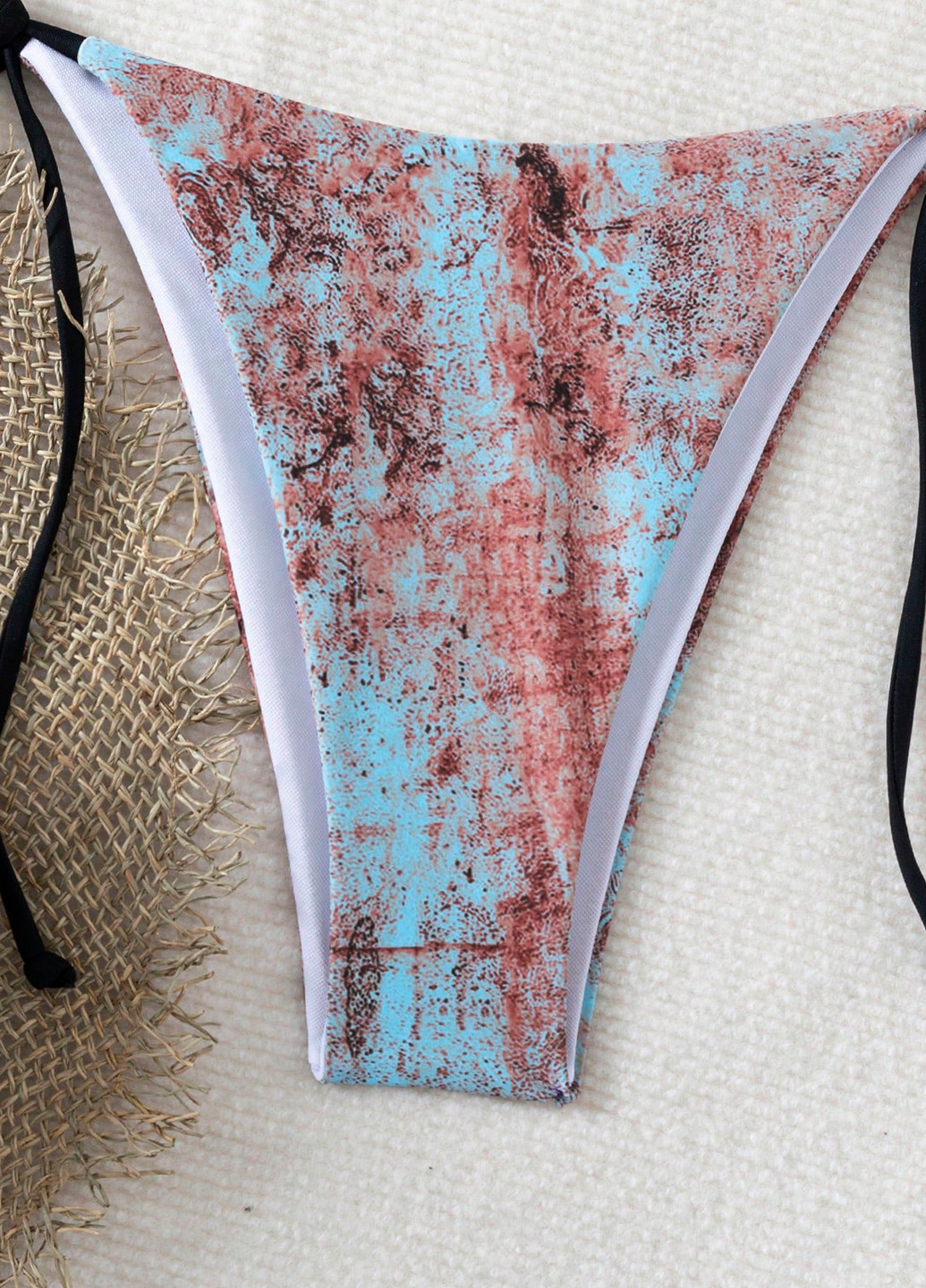 Голубой летний купальник (лиф, трусики) бикини, халтер, раздельный SHEIN