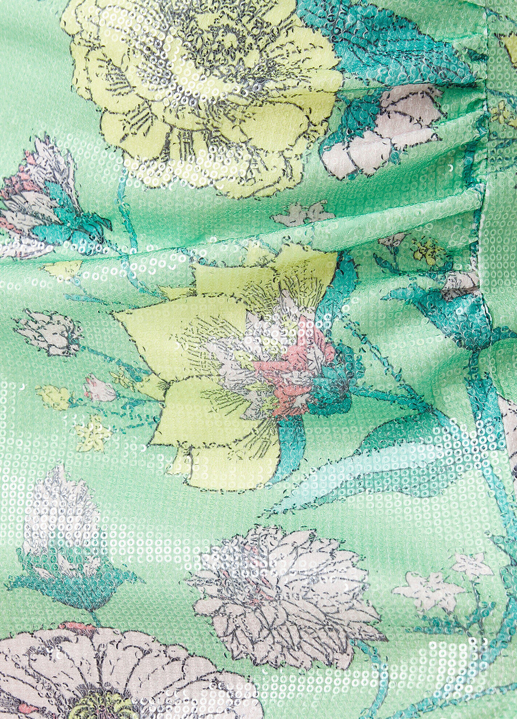 Салатовая пляжный цветочной расцветки юбка KOTON а-силуэта (трапеция)