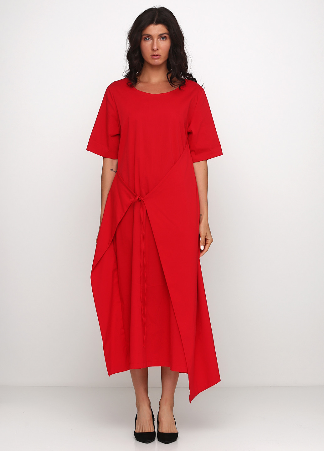 Красное кэжуал платье а-силуэт Valtusi однотонное