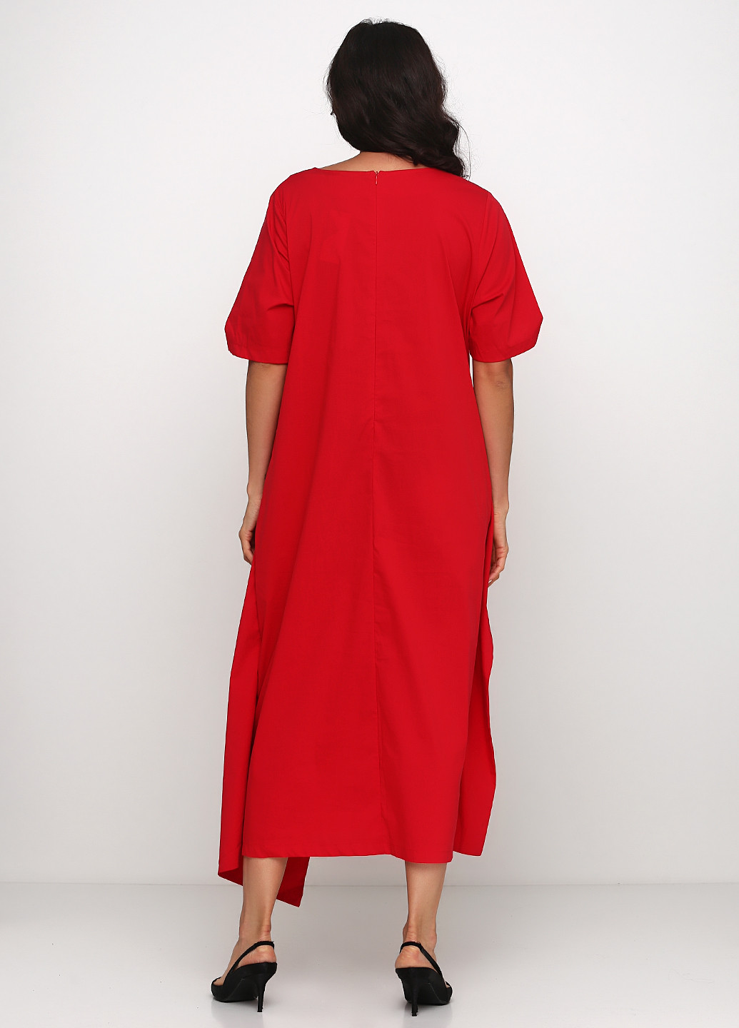 Красное кэжуал платье а-силуэт Valtusi однотонное