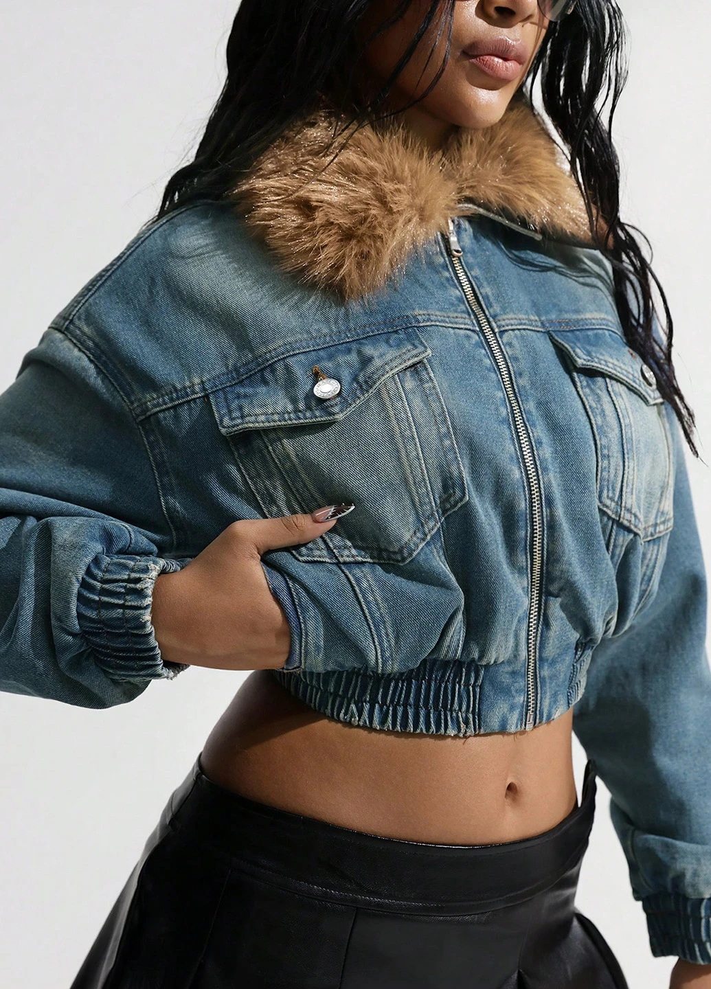 Синя демісезонна куртка SHEIN