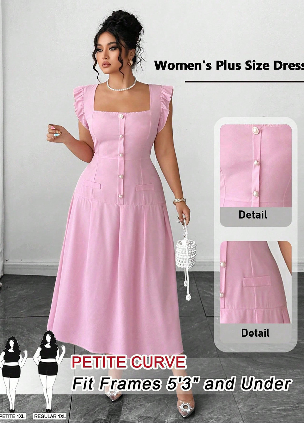 Рожева кежуал сукня кльош SHEIN однотонна