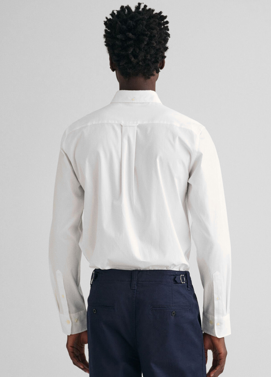 Белая кэжуал рубашка однотонная Gant
