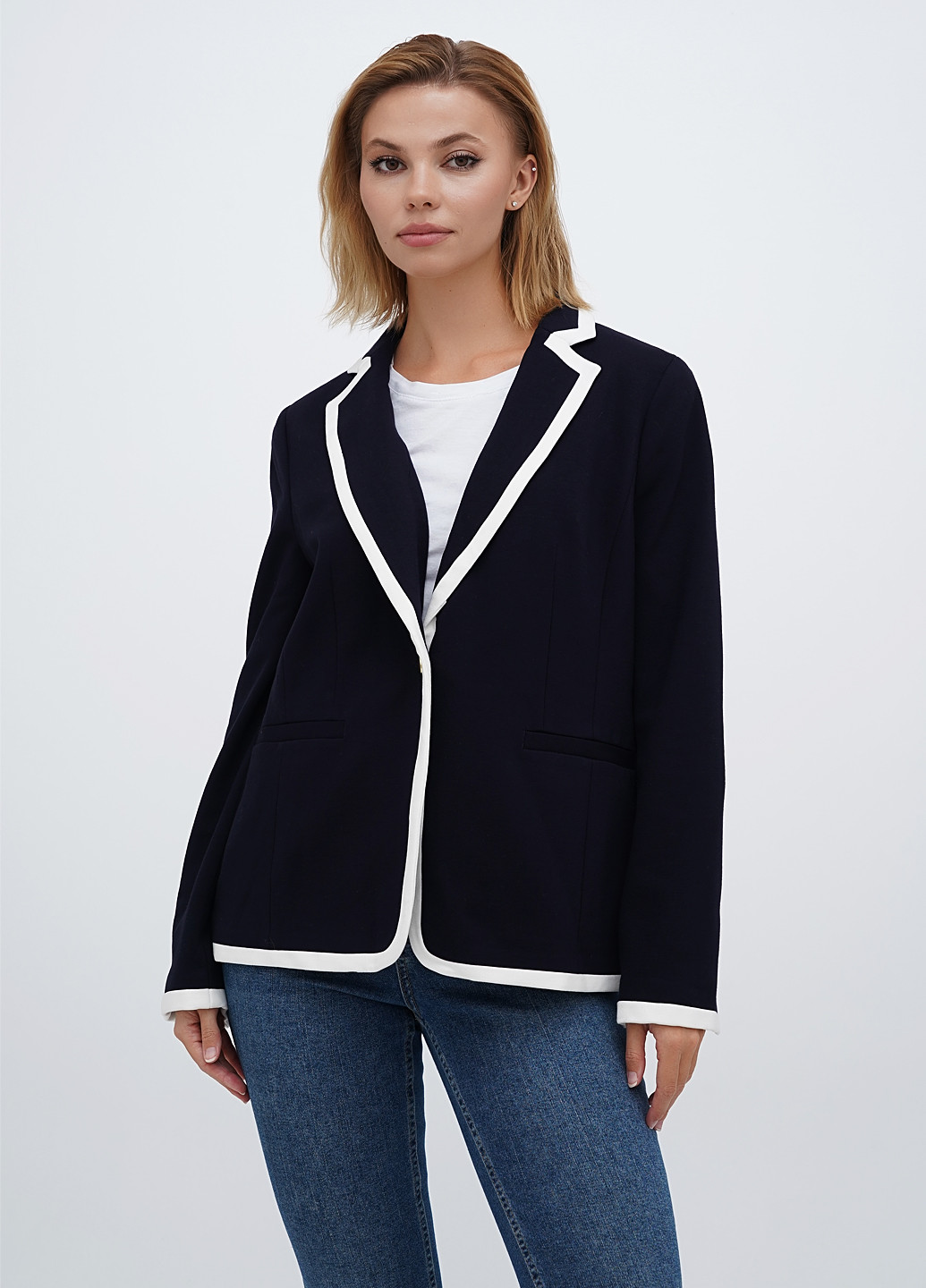 Темно-синий женский жакет Talbots однотонный - демисезонный