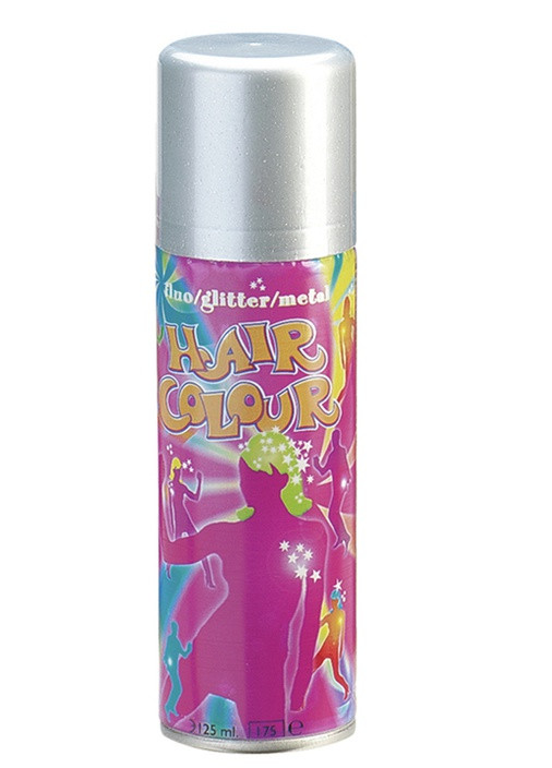 Спрей-фарба для волосся флуоресцентнаметалік срібний 125 мл Hair Colour Spray Sibel fluo metallic (254702275)