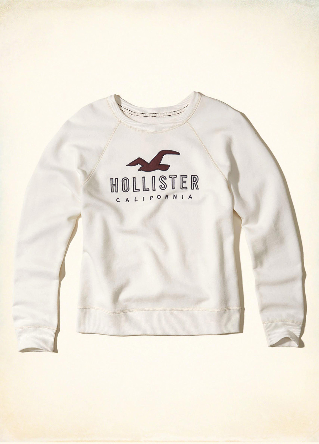 Світшот Hollister - крій напис білий кежуал - (85190492)