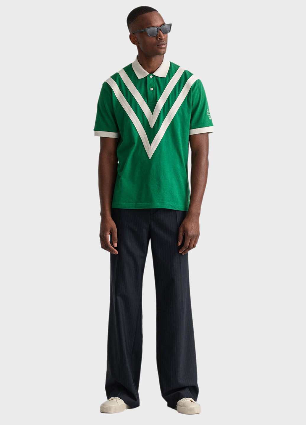 Зеленая футболка-поло для мужчин Gant с геометрическим узором