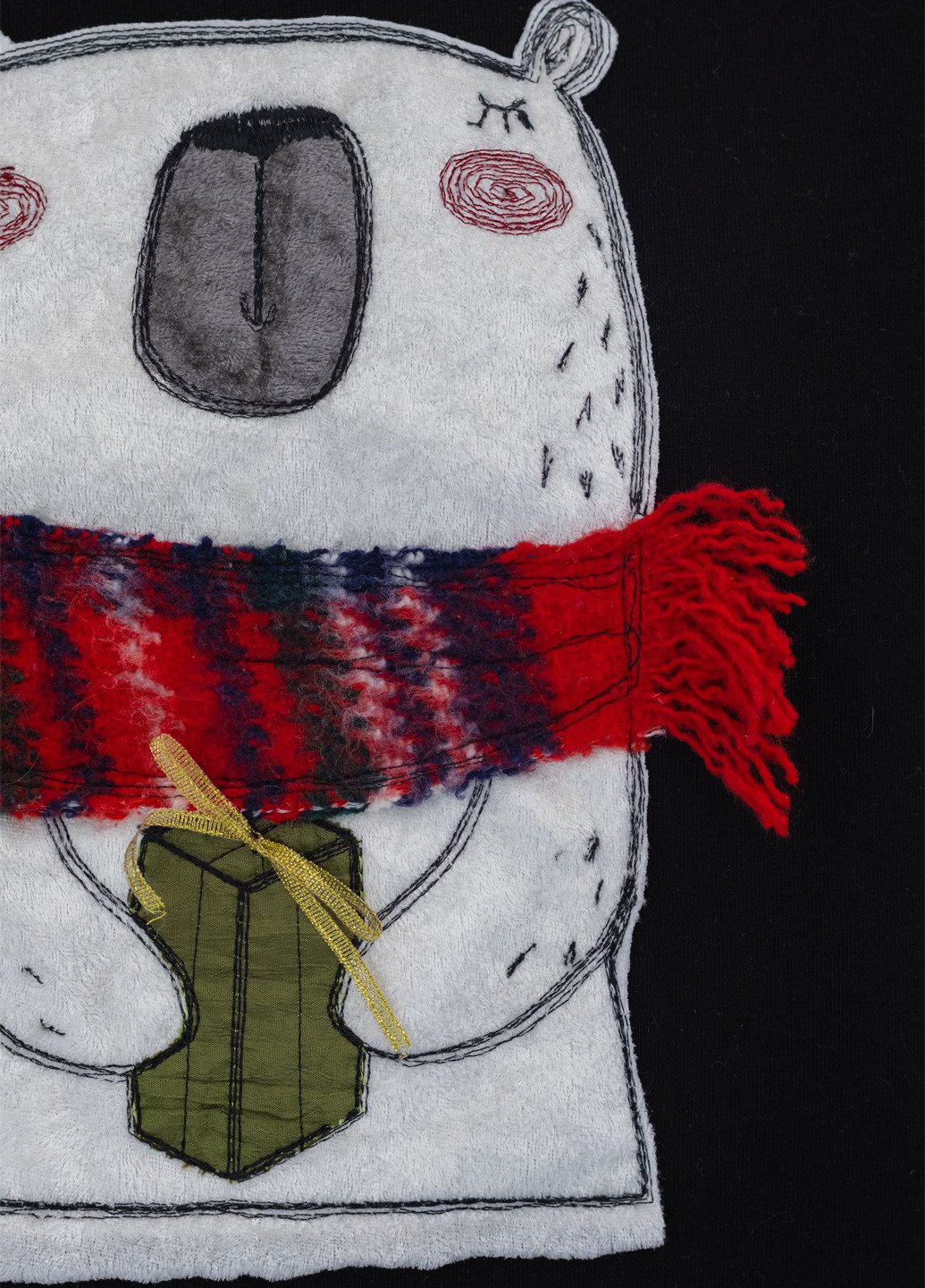 Черный свитшот Nora Kvittin однотонный нашивки, вышивка (301079930)