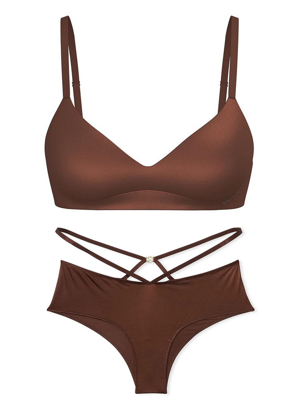 Коричневый демисезонный комплект (бюстгальтер, трусики) Victoria's Secret