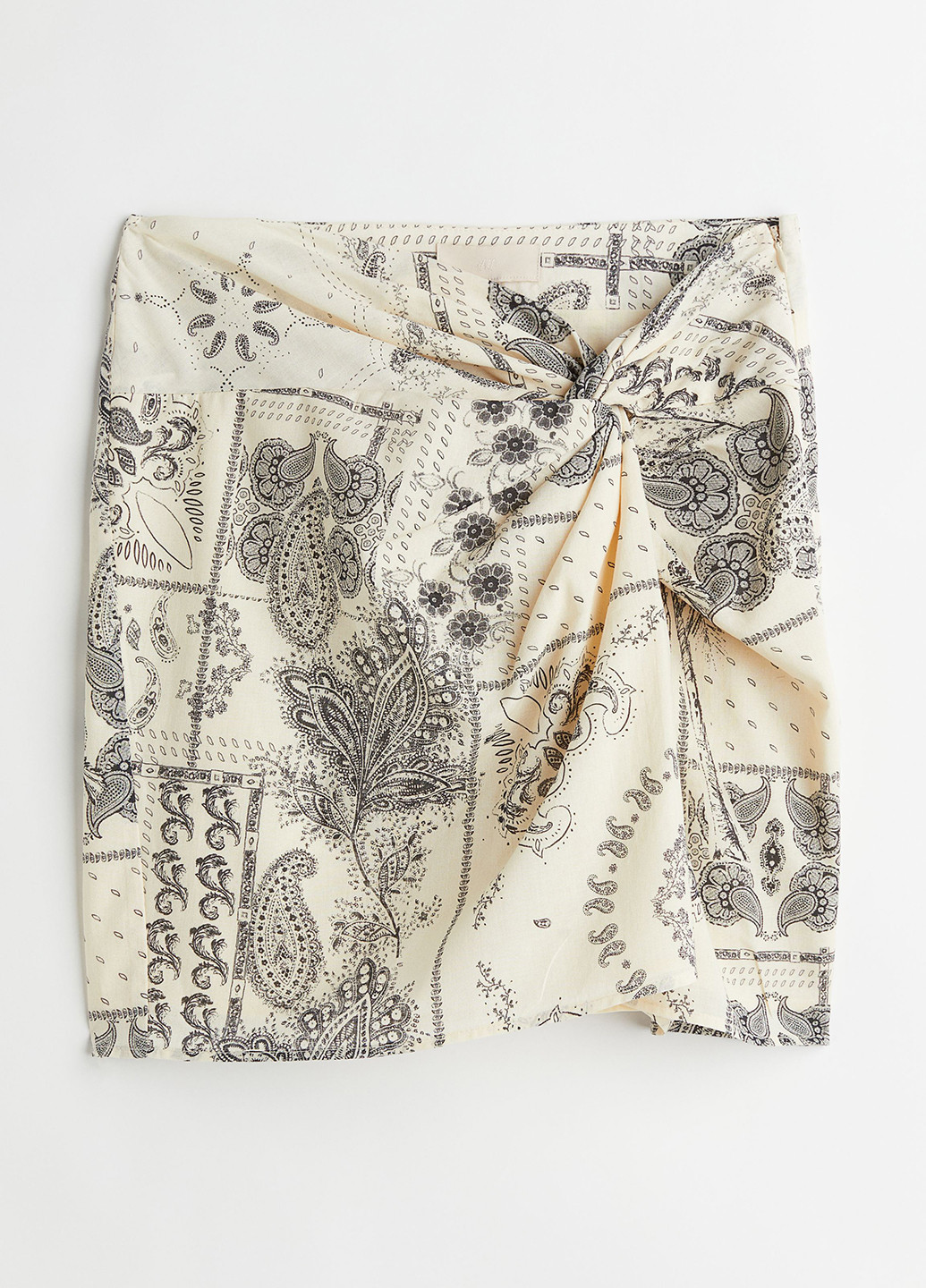 Бежевая кэжуал "турецкие огурцы" юбка H&M