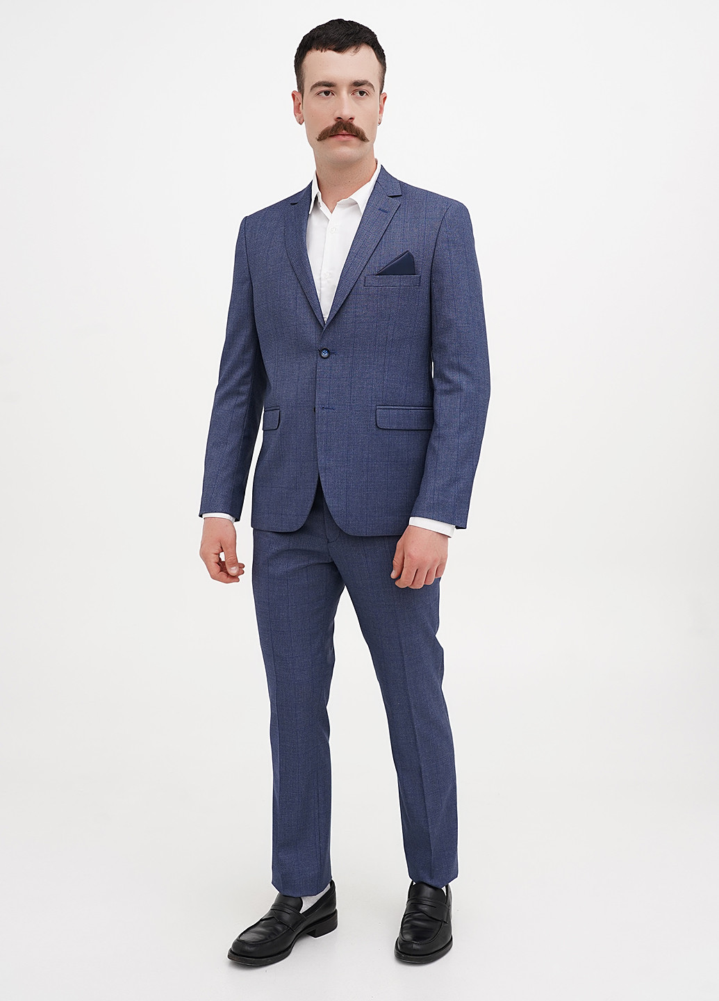 Світло-синій демісезонний костюм (піджак, штани) брючний Federico Cavallini