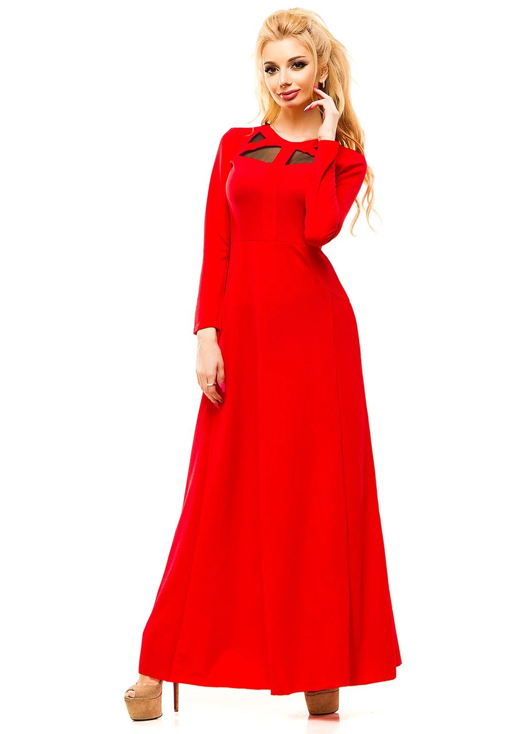 Червона кежуал сукня Lady Style однотонна