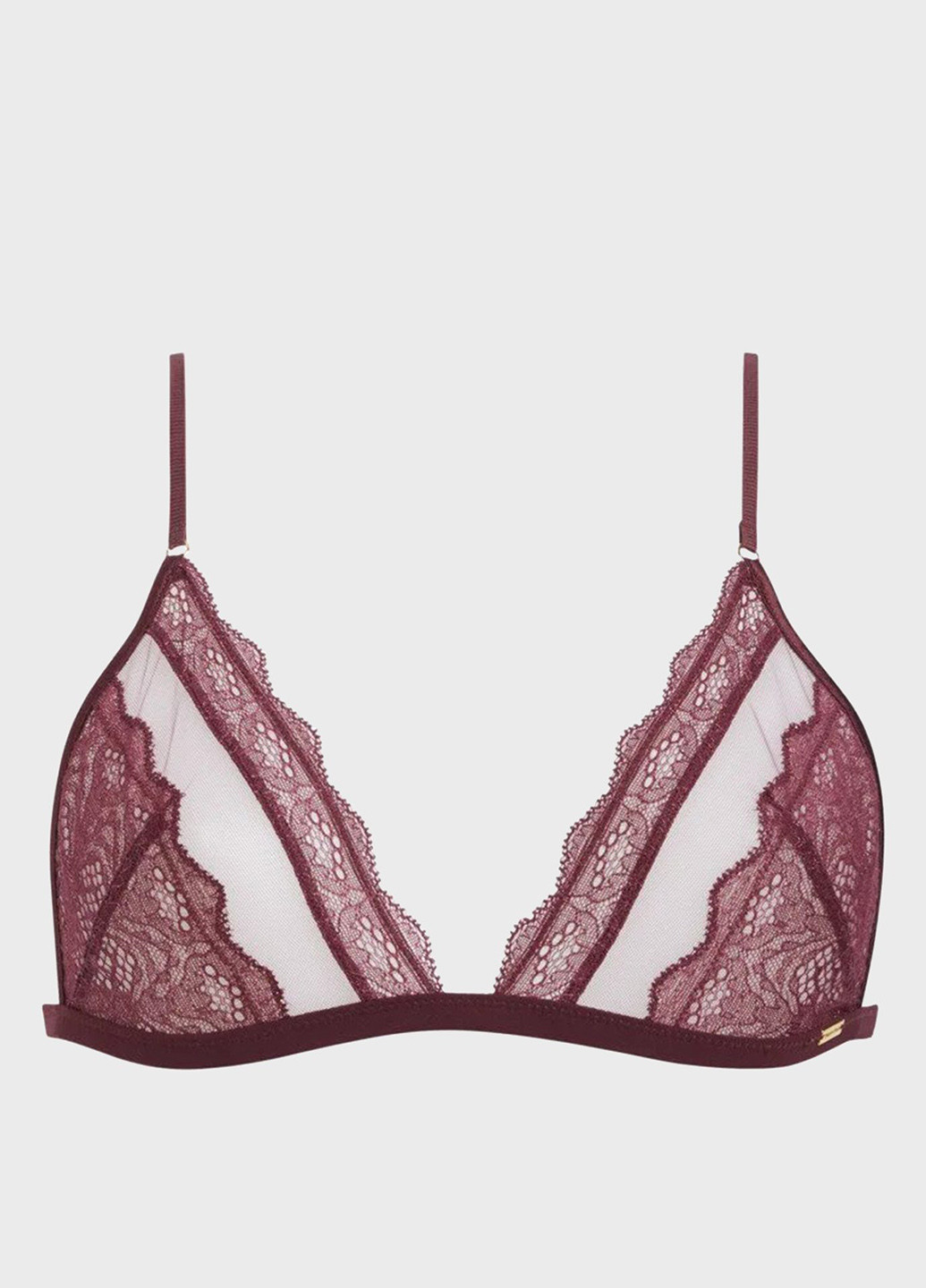 Бордовый триэнджел бюстгальтер Calvin Klein без косточек полиамид