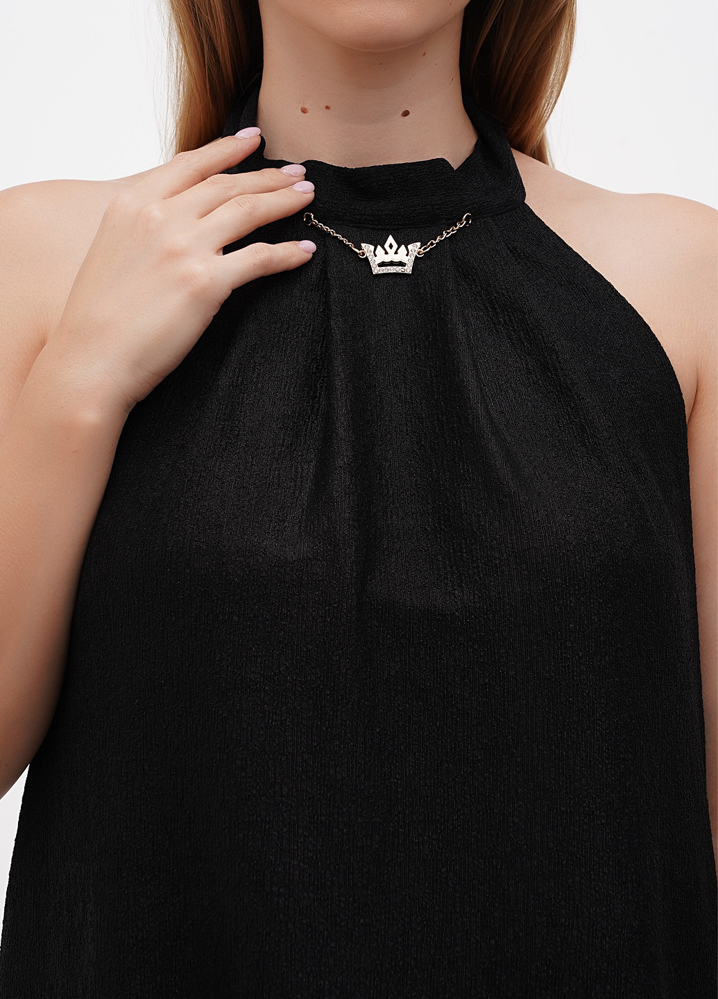 Чорна кежуал, коктейльна сукня з відкритою спиною Sassofono однотонна