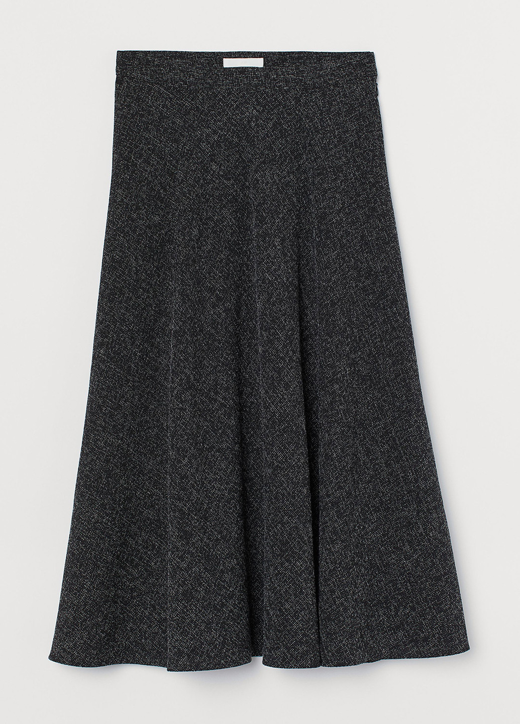 Черно-белая кэжуал с абстрактным узором юбка H&M а-силуэта (трапеция)