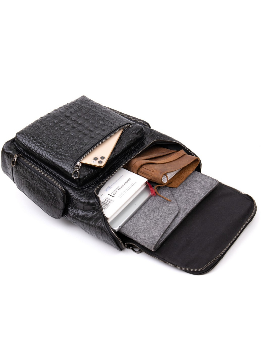 Рюкзак під рептилію шкіряний Vintage (241229092)