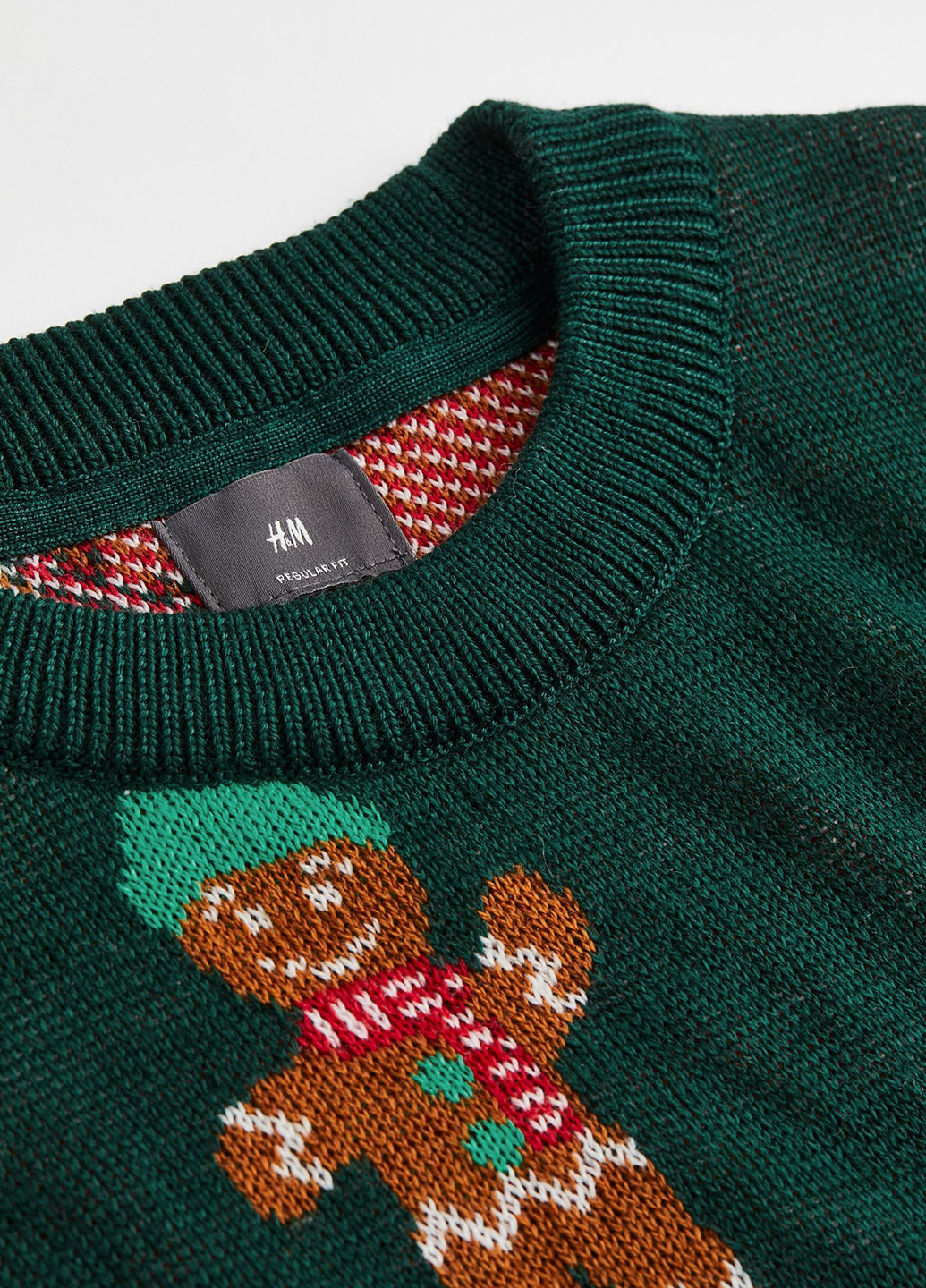 Темно-зелений зимовий джемпер різдвяний джемпер H&M