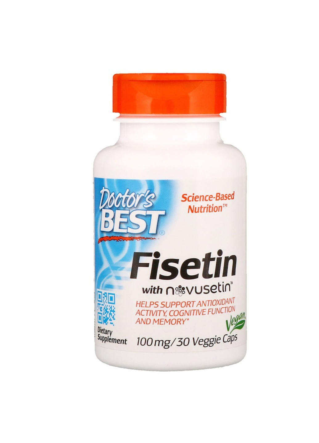 Підтримка Мозку, Фісетін, Fisetin with Novusetin,, 100 мг, 30 капсул Doctor's Best (255407695)