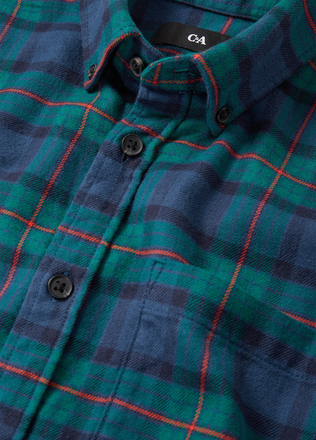 Зеленая кэжуал рубашка в клетку C&A