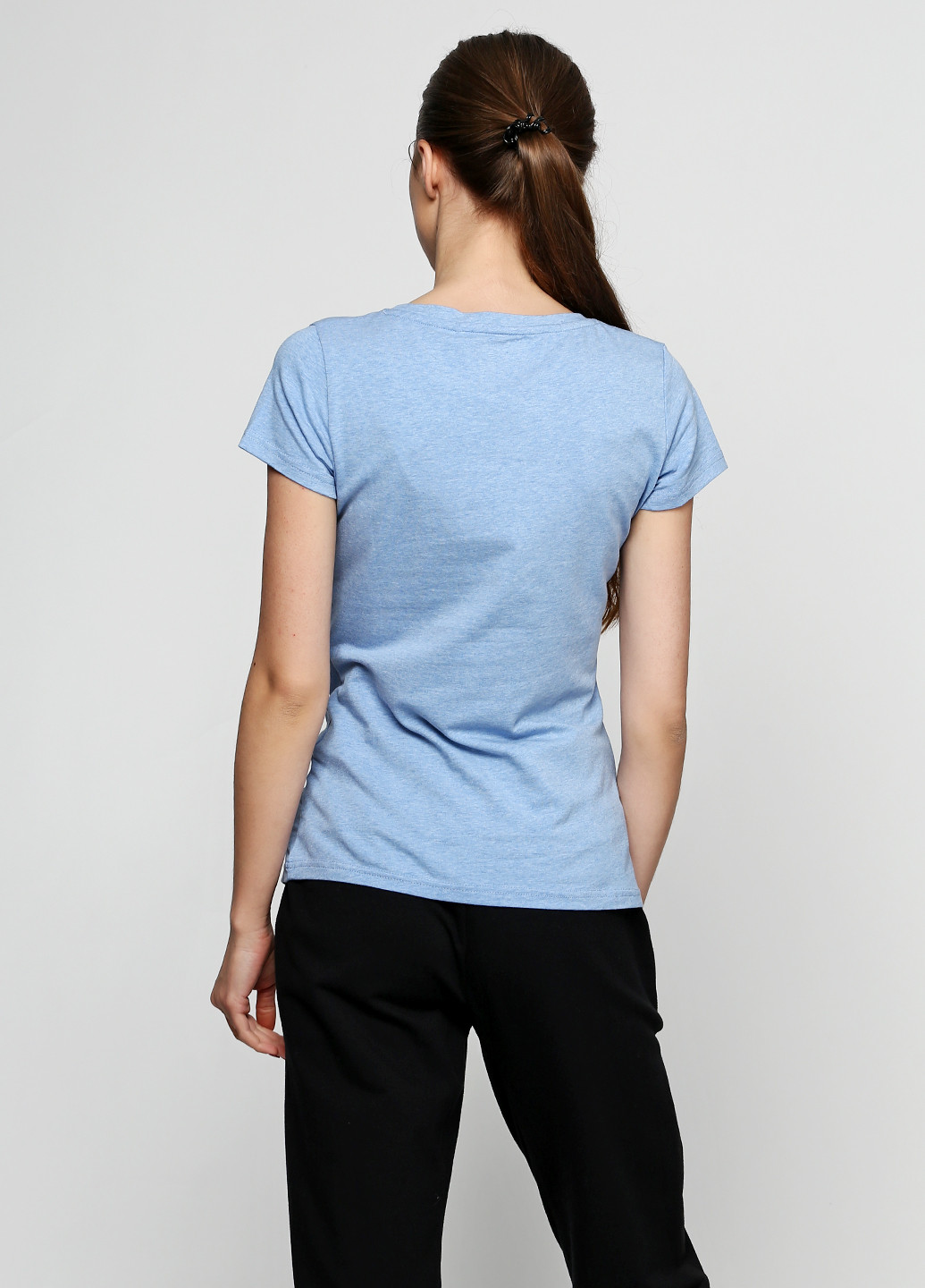 Темно-голубая летняя футболка Audimas