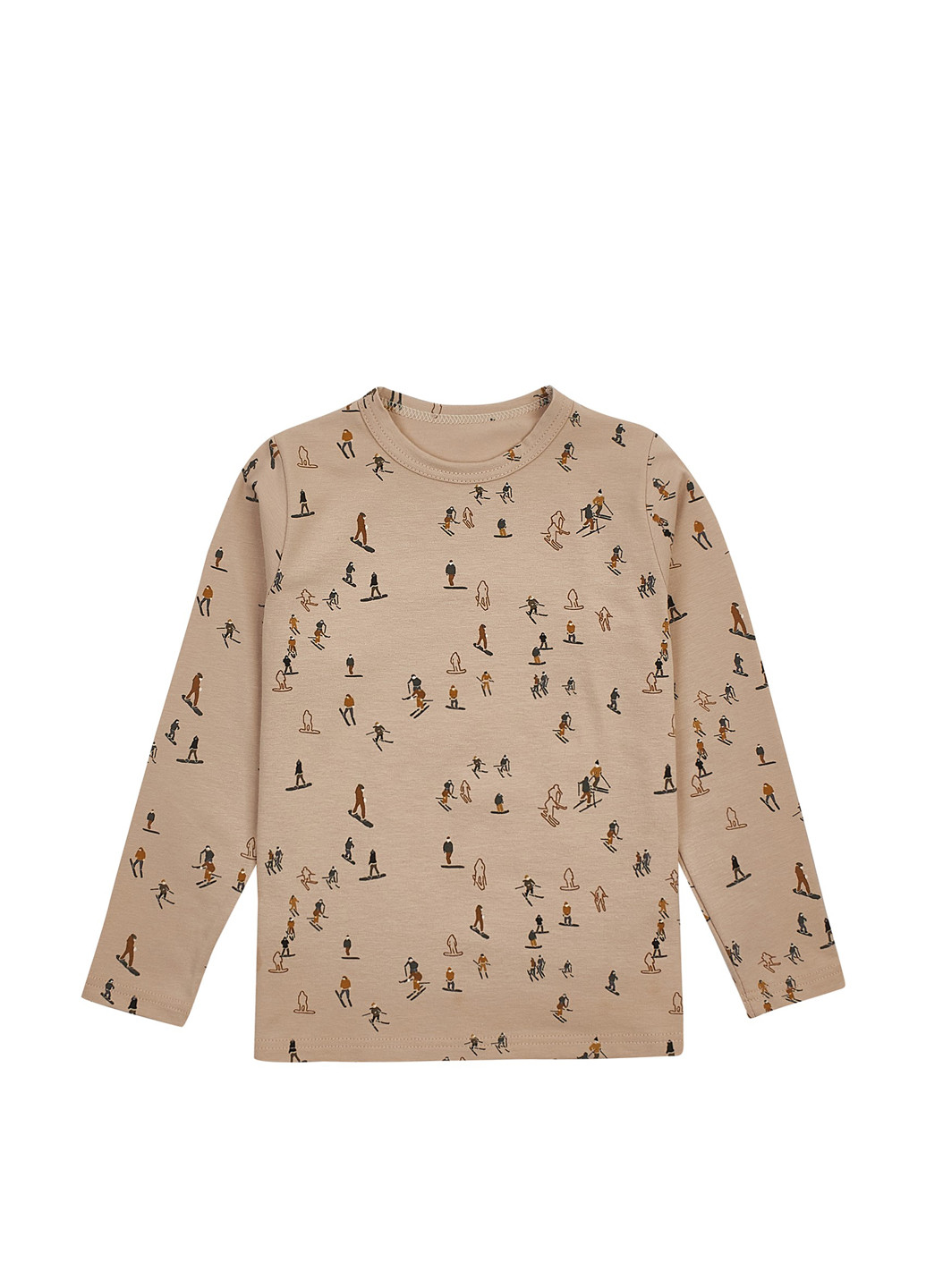 Бежевый демисезонный кэжуал лонгслив ArDoMi с рисунком