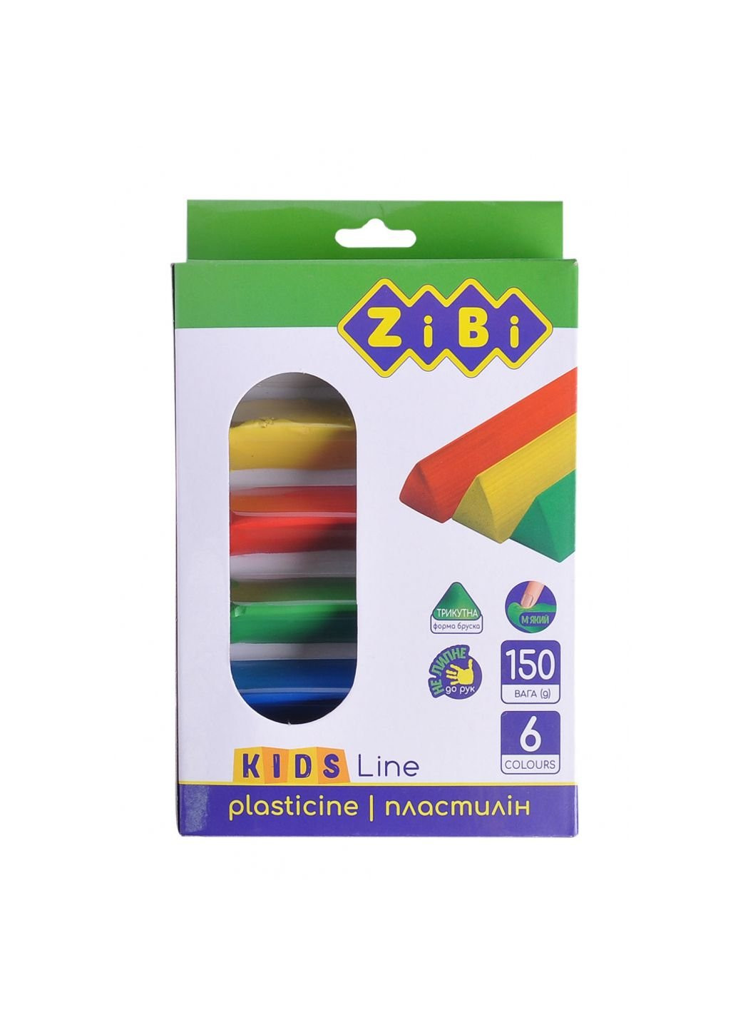 Пластилин KIDS Line 6 цветов, 150 г (ZB.6225) Zibi (254066700)