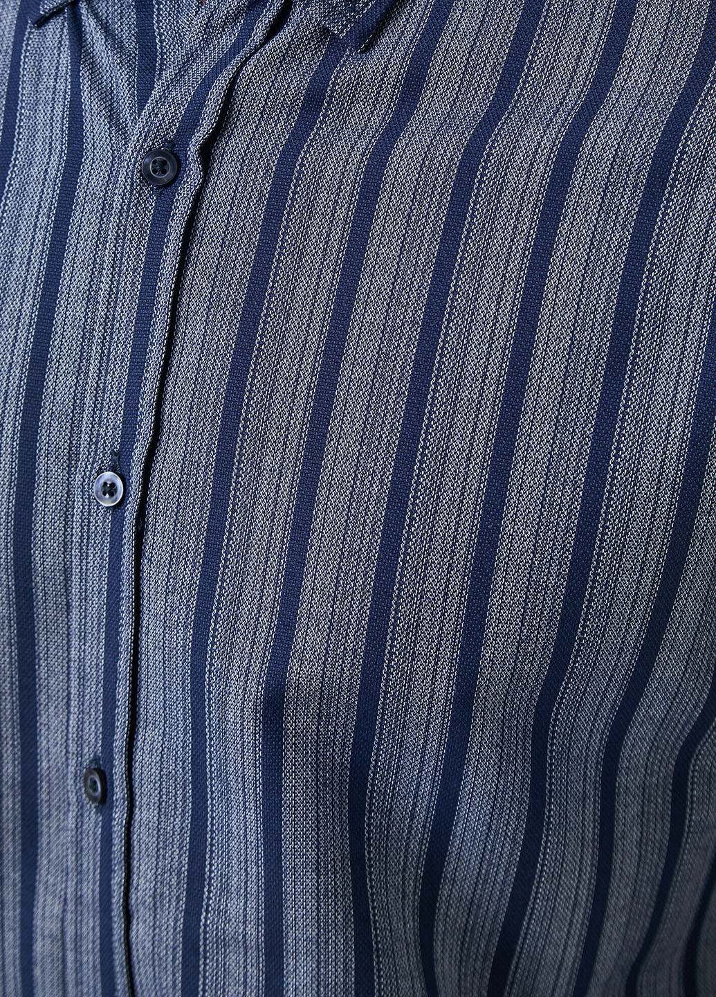Синяя кэжуал рубашка в полоску KOTON