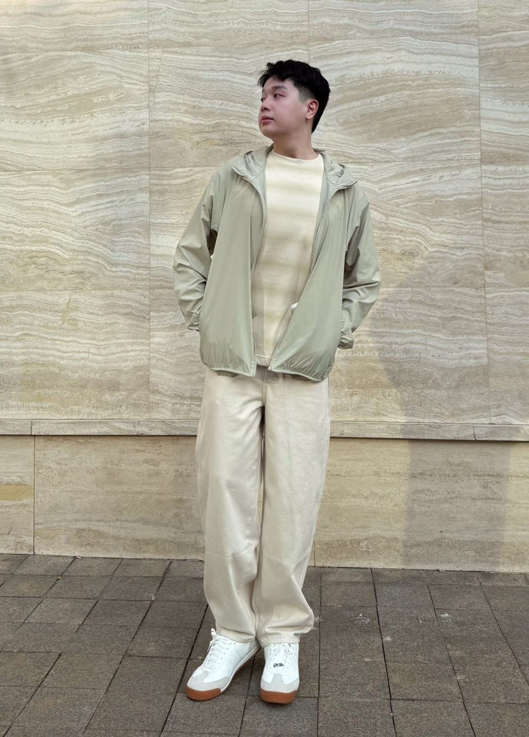 Светло-зеленая демисезонная ветровка Uniqlo