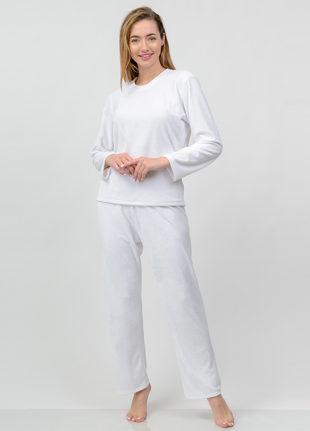 Белая всесезон пижама (лонгслив, брюки) лонгслив + брюки SWEET NIGHT
