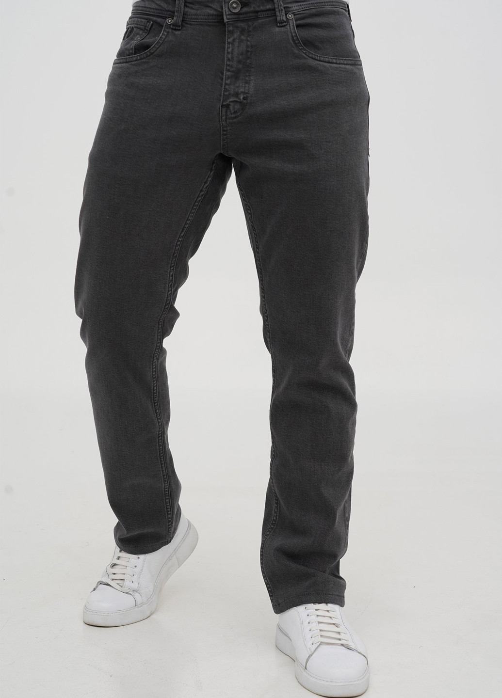 Серо-зеленые демисезонные слим джинсы Trend Collection