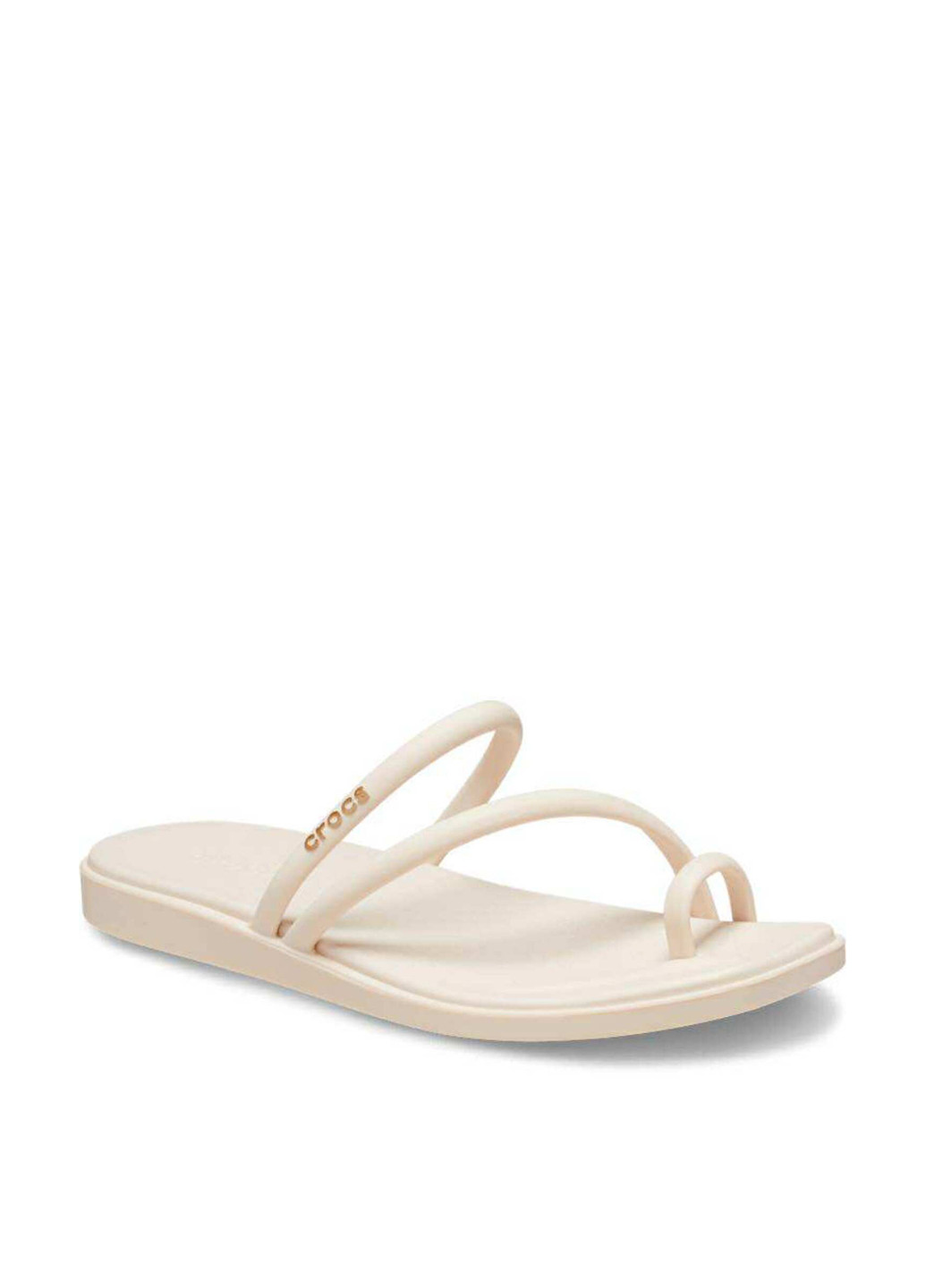 Бежевые спортивные, кэжуал вьетнамки Crocs с логотипом