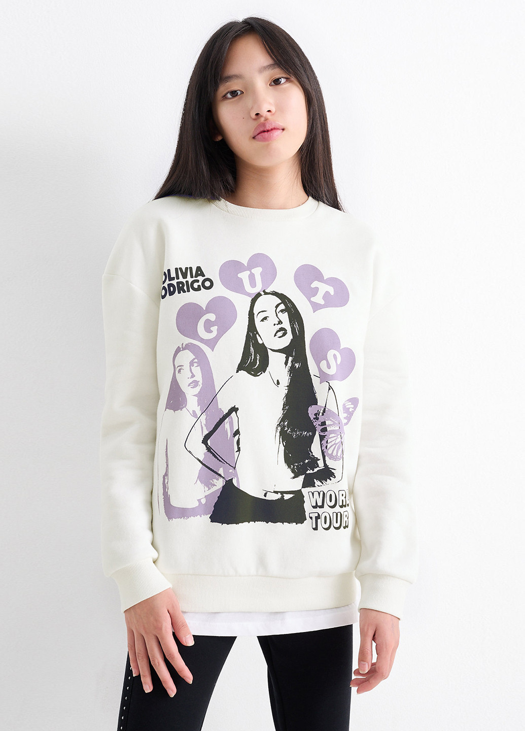 C&A свитшот рисунок белый кэжуал хлопок, трикотаж с начесом