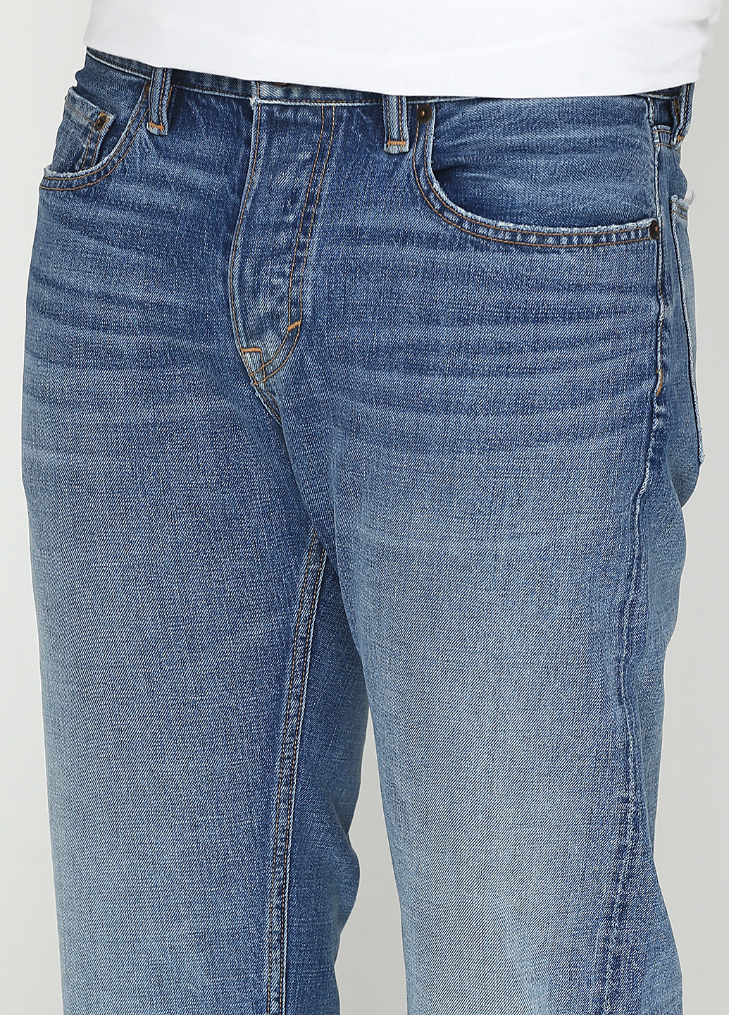 Темно-голубые демисезонные прямые джинсы Gap