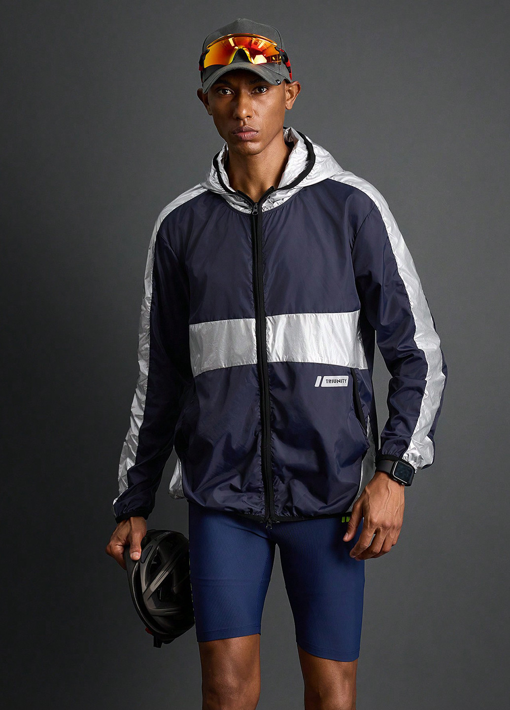 Темно-синяя демисезонная куртка SHEIN