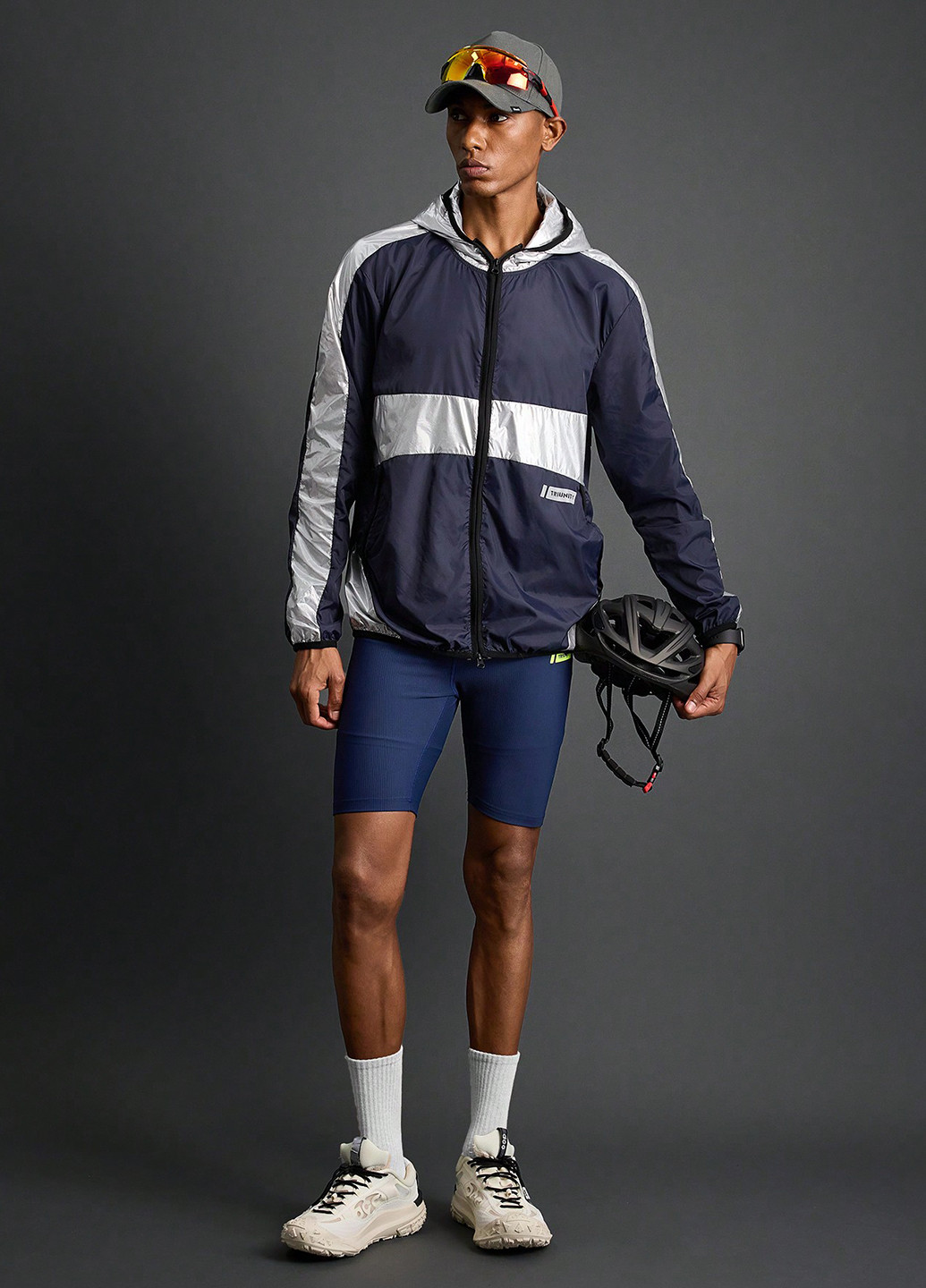 Темно-синяя демисезонная куртка SHEIN