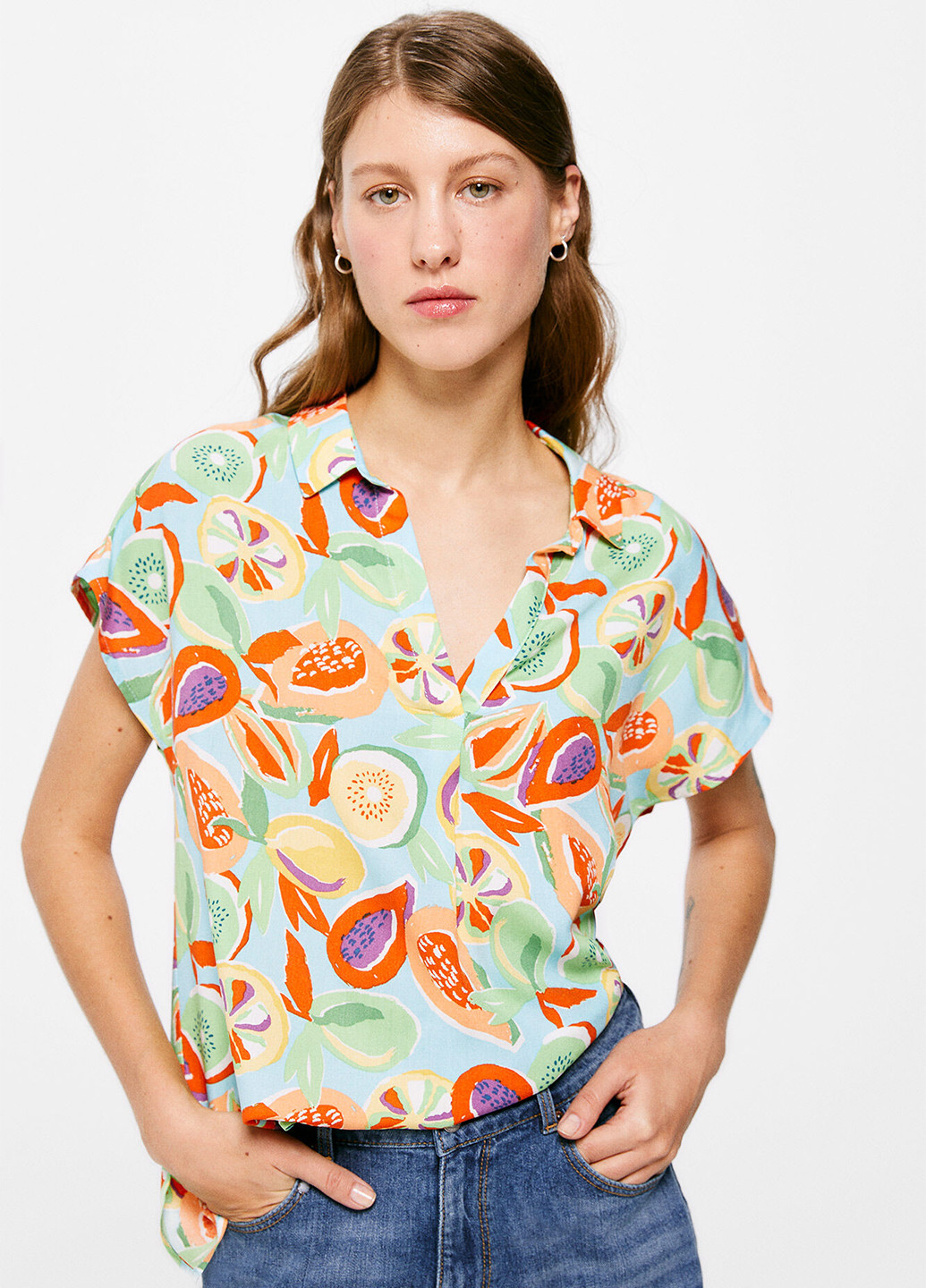 Комбинированная летняя блуза Springfield