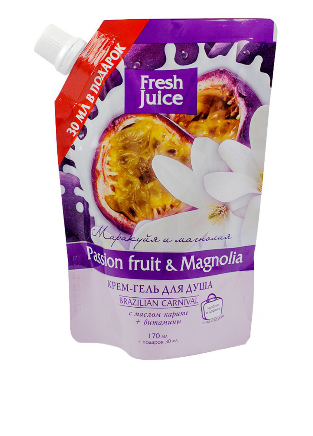 Крем-гель для душа "Маракуйя и магнолия" Cream-Shower Gel Passion Fruit and Magnolia 170 мл + 30 мл Fresh Juice (88096789)