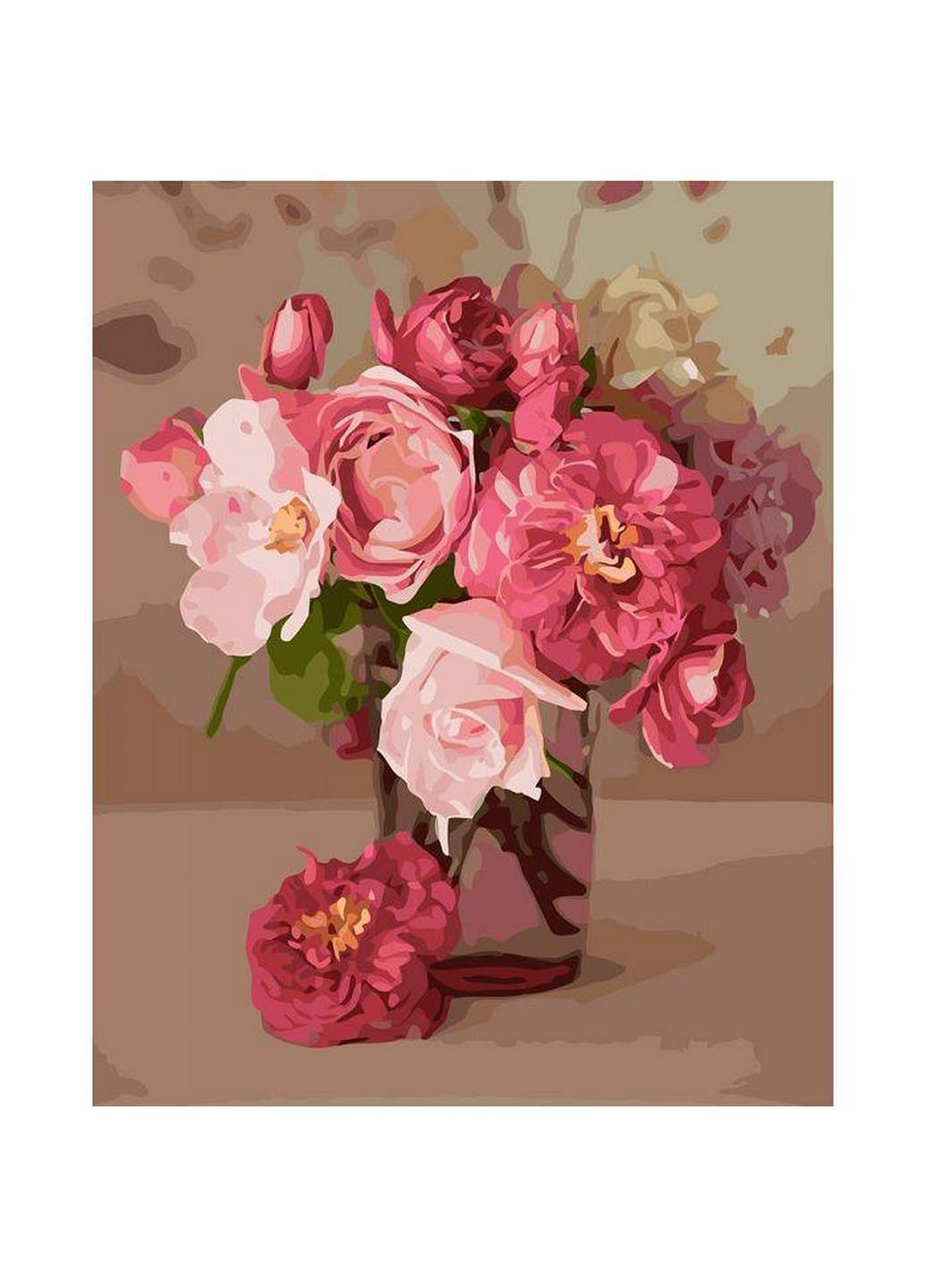 Картина по номерам Букеты "Розовое вдохновение" 30х40 см KHO3082 Идейка (198866397)