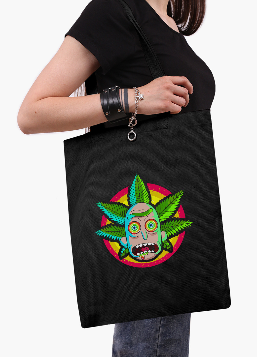 Эко сумка шоппер Рик Санчез Рик и Морти (Rick Sanchez Rick and Morty) на молнии (9227-2933-BKZ) MobiPrint (236265360)