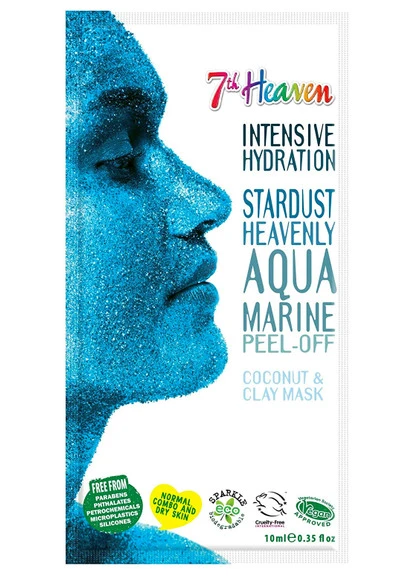 Блакитна маска-плівка для обличчя Stardust Heavenly Aqua Marine Peel-Off Coconut & Clay Mask 7th Heaven (250116358)