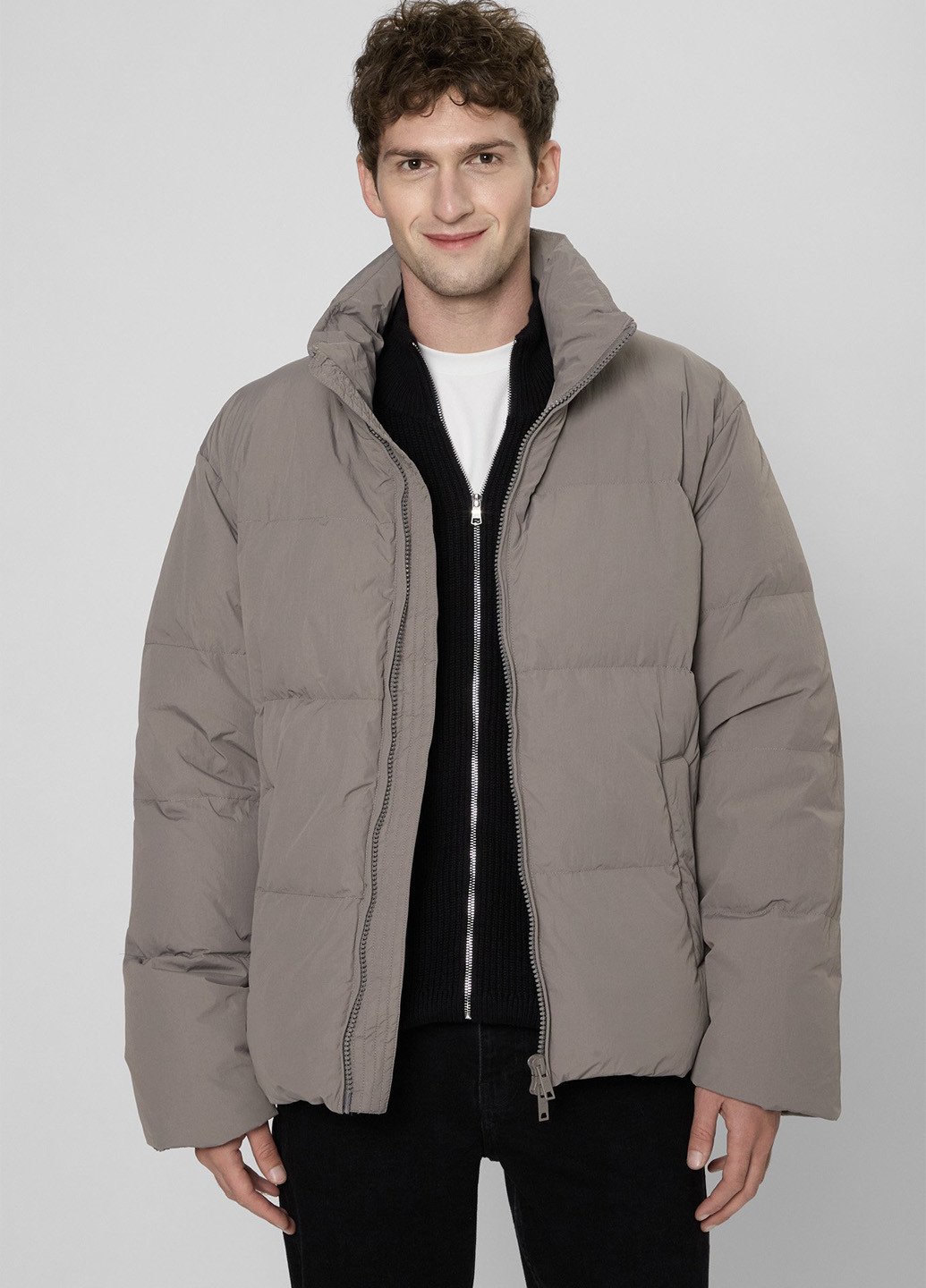 Сірий зимній Пуховик PRPY