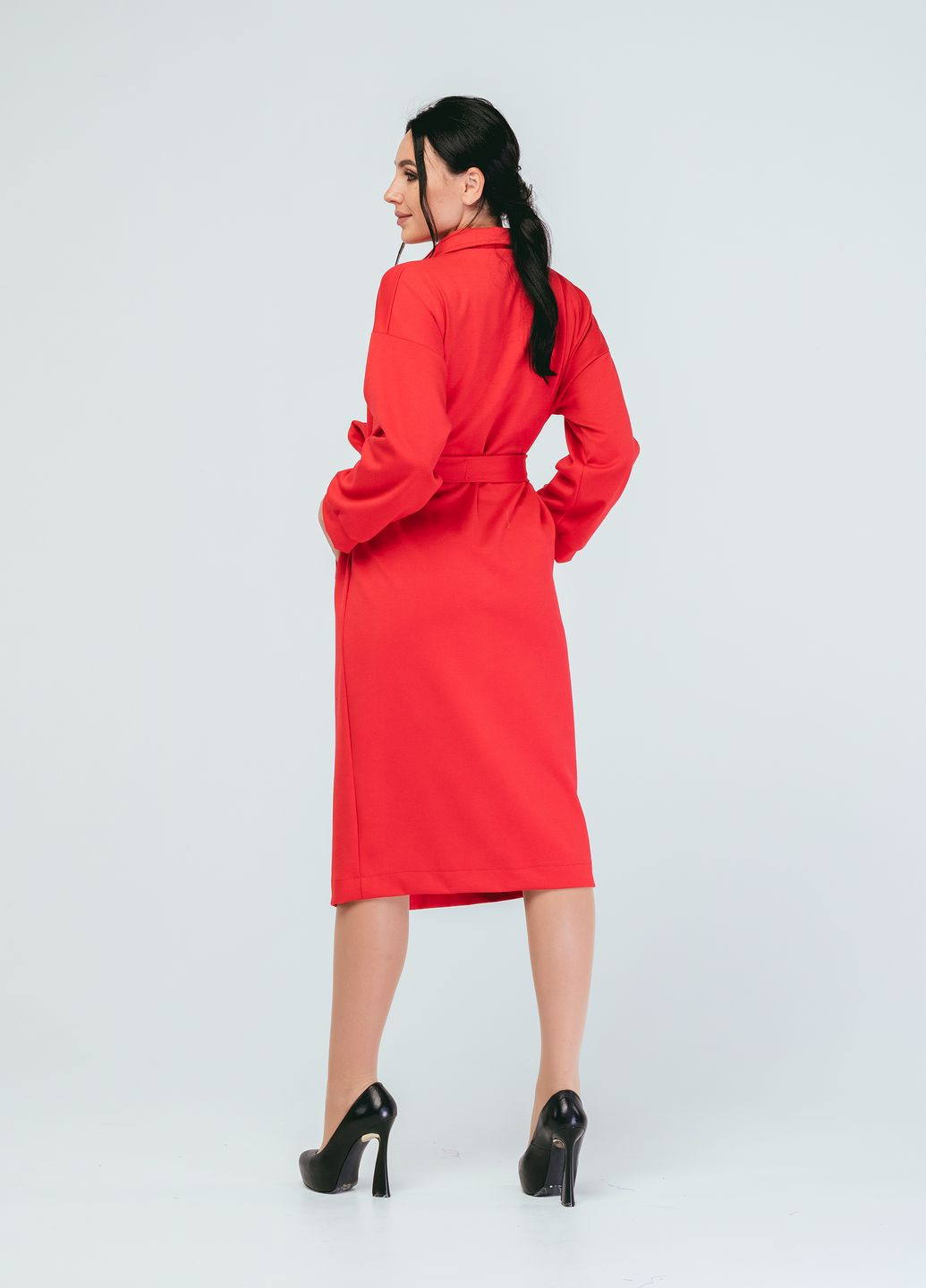 Червона кежуал сукня so-78237-red Alpama однотонна