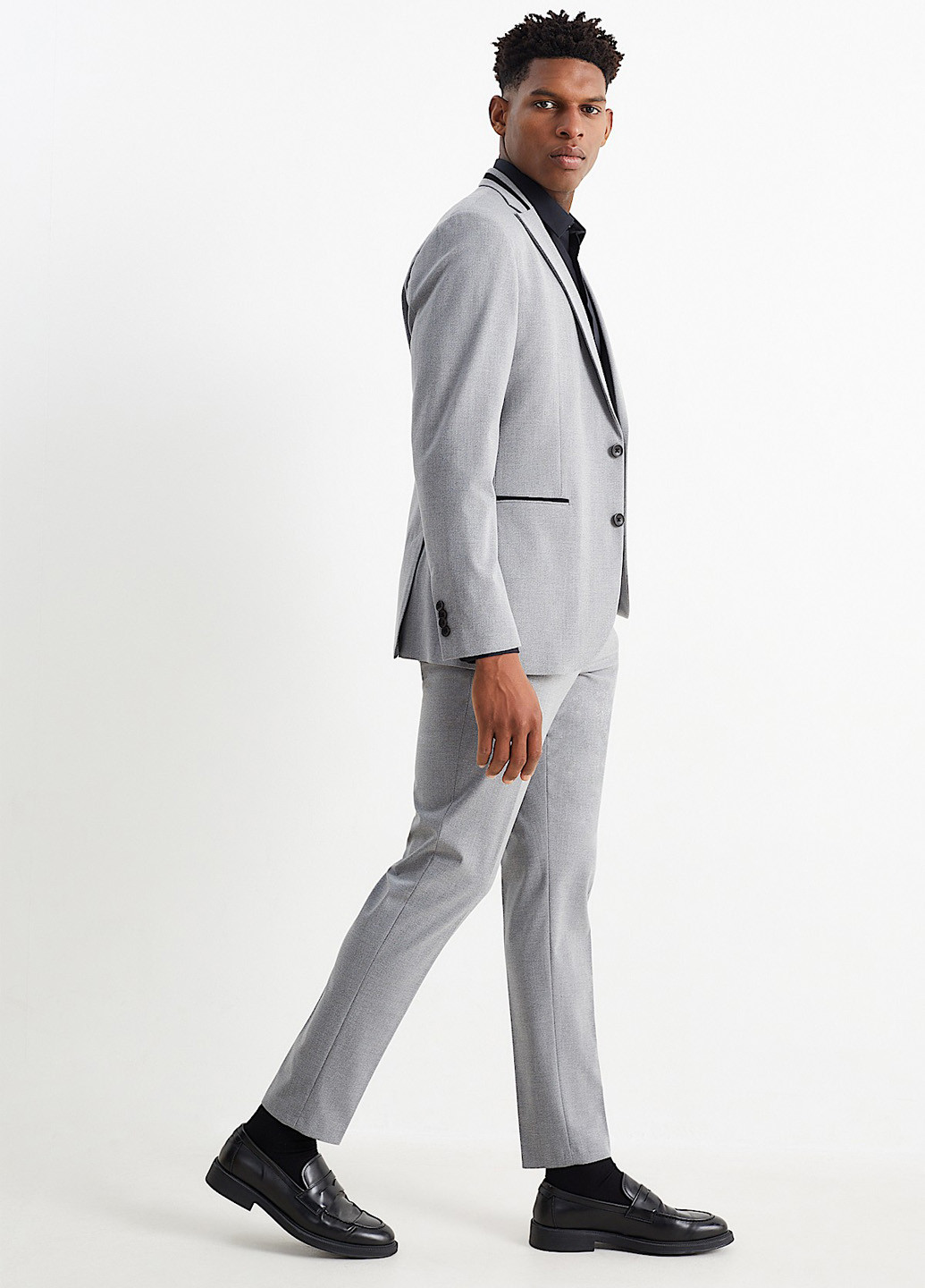 Серые кэжуал демисезонные чиносы брюки C&A