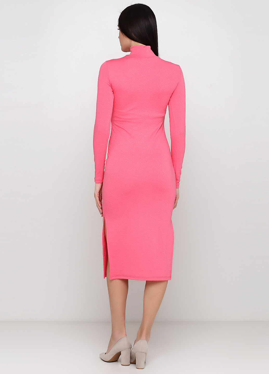 Розовое кэжуал платье платье-свитер ANVI однотонное