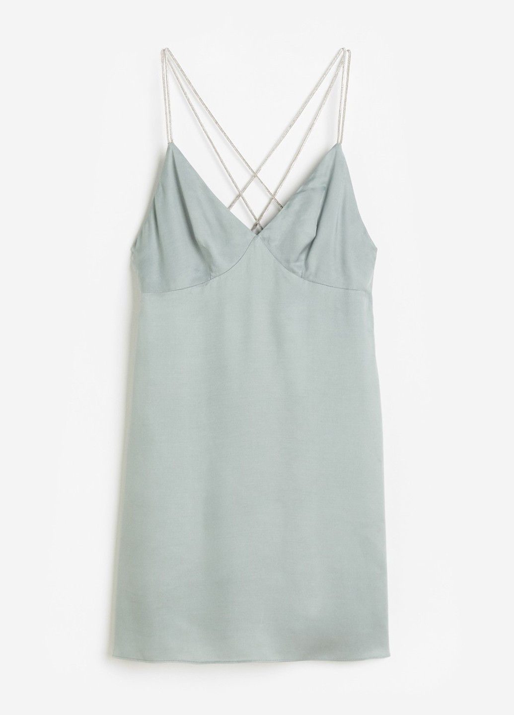 Серое кэжуал платье с открытой спиной H&M однотонное